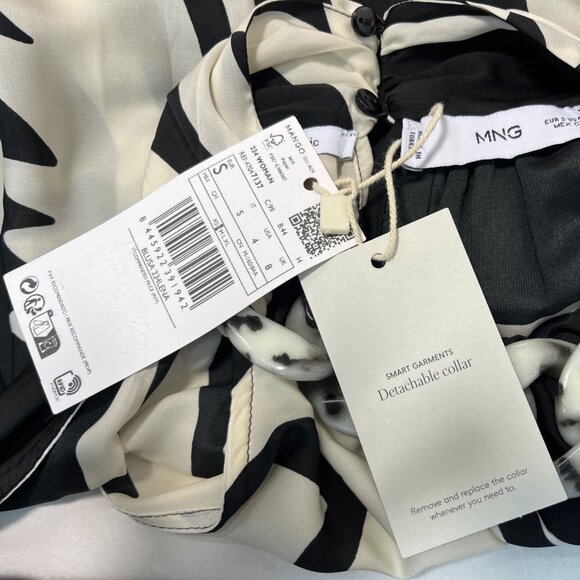 Mango Women's Black and White Halter Blouse Sz 4 (Eu 36) - NWT - Picture 6 of 10